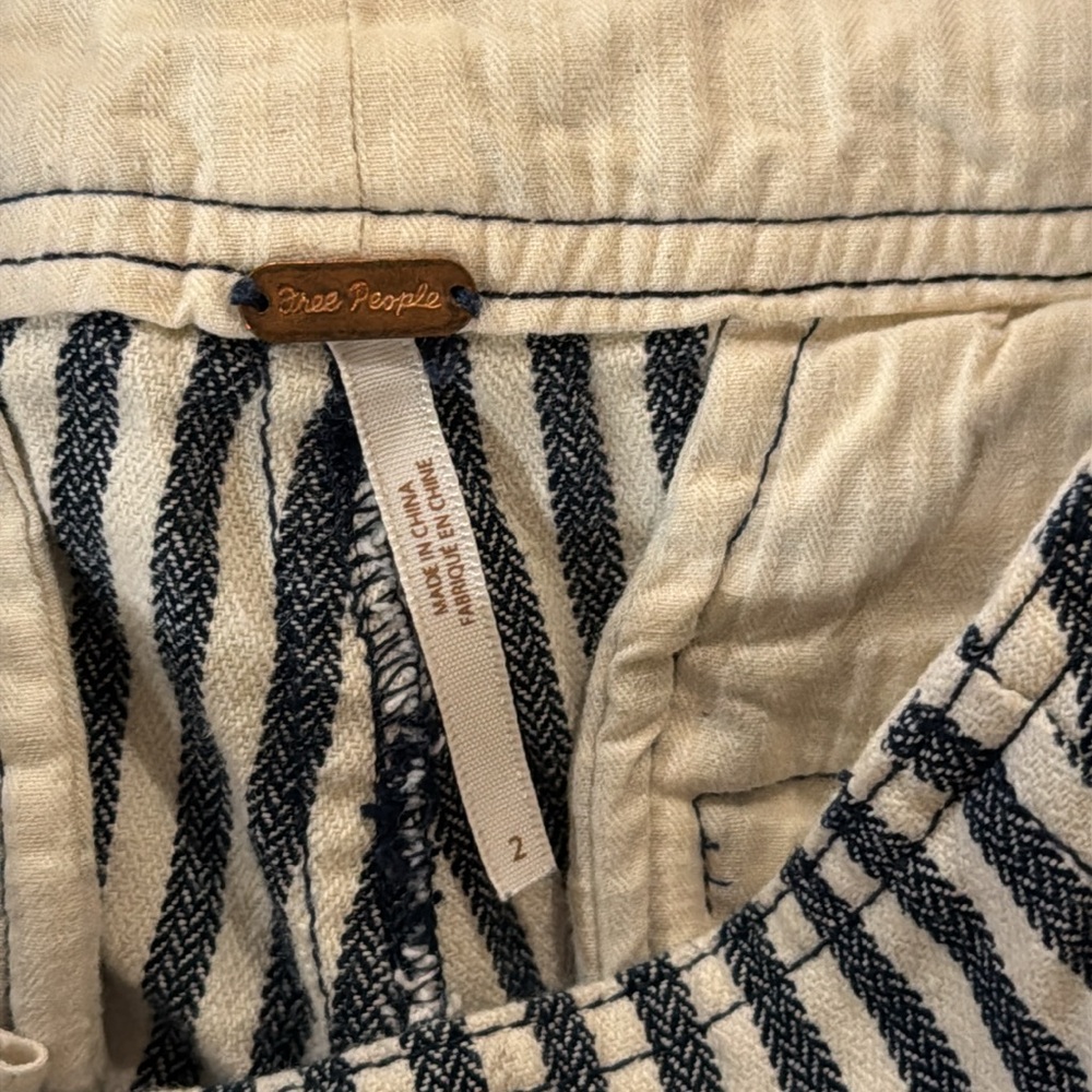 Free People Frankie High Waist Stripe Straight Pants Regular Size 2 - Picture 4 of 7